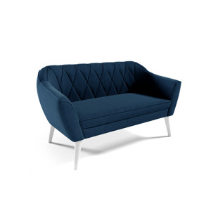 Eka Pohovka PRIME, 140 cm Látka Velutto: Velutto 11 - Modrá, Výběr nohou: Bílé