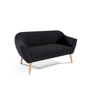 Eka Pohovka FLIX, 150 cm Látka Velutto: Velutto 20 - Černá, Výběr nohou: Přírodní