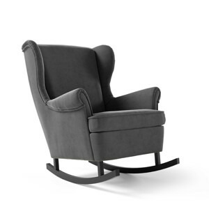 Eka Houpací křeslo ušák MAYA Výběr nohou: Černé, Barva látky: RIVIERA 100