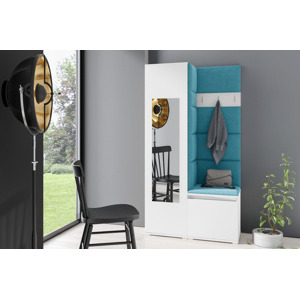 Eka Předsíňová stěna s čalouněnými panely Trinity 13 - Bílá / Azurová 2313