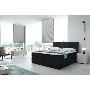 Eka Kontinentální čalouněná postel Smoth - Cassablanca (140x200 cm) Barva látky Trinity: (2316) Černá