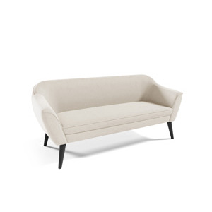 Eka Pohovka FLIX, 185 cm Látka Velutto: Velutto 01 - Krémová, Výběr nohou: Černé