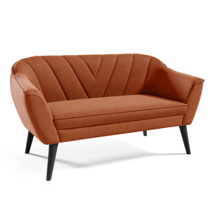 Eka Pohovka LOVA, 140 cm Látka Velutto: Velutto 33 - Skořicová, Výběr nohou: Černé