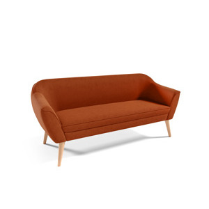 Eka Pohovka FLIX, 185 cm Látka Velutto: Velutto 33 - Skořicová, Výběr nohou: Přírodní