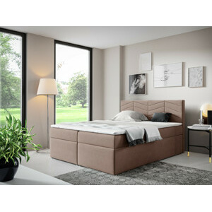 Eka Kontinentální čalouněná postel ANNA - Trinity (160x200 cm) Barva látky Trinity: (2305) Tmavá béžová