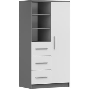 IDZ Knihovna OMEGA II 3S1D 05, 80 cm Bílá/Grafit