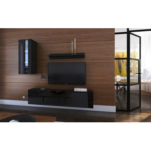 Ral Obývací stěna MISSOURI 1, 193 cm - Černý lesk