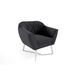 Eka Křeslo PRIME Látka Velutto: Velutto 19 - Antracitová, Výběr nohou: Bílé