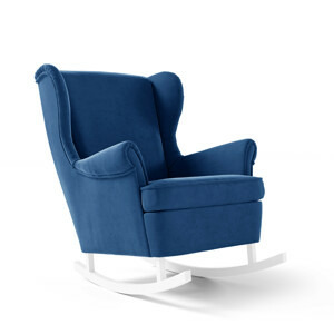 Eka Houpací křeslo ušák MAYA Výběr nohou: Bílé, Barva látky: RIVIERA 81