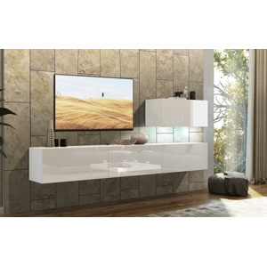 Ral Obývací stěna MADRID 2, 249 cm - Bílý lesk