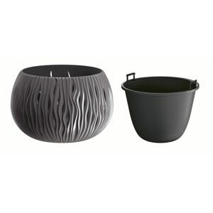 PRO Květináč s vkladem SANDY BOWL antracit 29cm