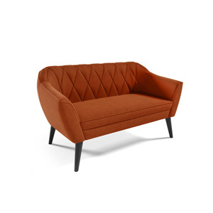 Eka Pohovka PRIME, 140 cm Látka Velutto: Velutto 33 - Skořicová, Výběr nohou: Černé