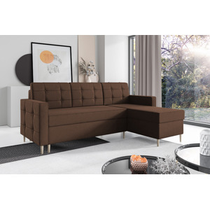 Eka Rohová sedačka SOREN, 222 cm Roh sedačky: Pravý, Barva látky: Hnědá (Trinity 07)