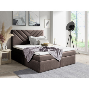 Eka Kontinentální čalouněná postel LIZA - Trinity (160x200 cm) Barva látky Trinity: (2308) Tmavá hnědá