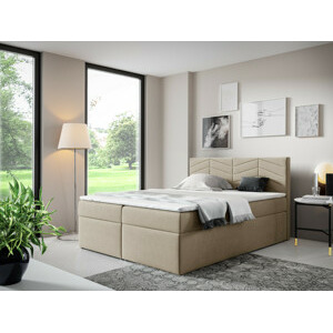 Eka Kontinentální čalouněná postel ANNA - Trinity (160x200 cm) Barva látky Trinity: (2303) Světlá béžová