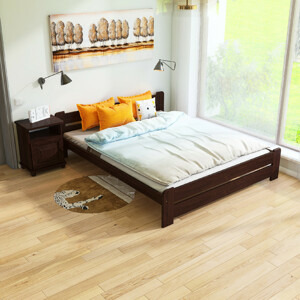 Maxi Postel z masivu Union 180 x 200 cm - barva Ořech + matrace Vitality ROŠT ZDARMA