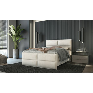 SFAB Kontinentální čalouněná postel PIZA (180x200 cm) Barva látky: Béžová (Element 06)