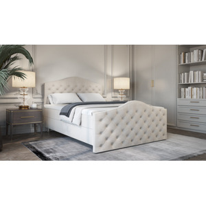 SFAB Kontinentální čalouněná postel ROMA (180x200 cm) Látka Velutto: Velutto 02 - Béžová