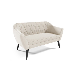 Eka Pohovka PRIME, 140 cm Látka Velutto: Velutto 01 - Krémová, Výběr nohou: Černé