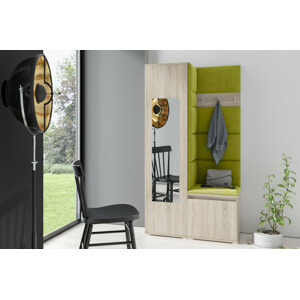 Eka Předsíňová stěna s čalouněnými panely Trinity 13 - Sonoma / Olivová 2312