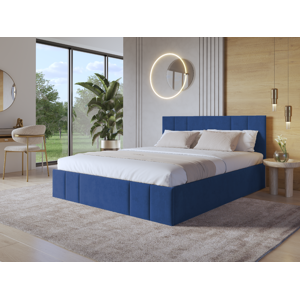 Eka Čalouněná postel SAMANTA 180x200 cm Barva látky Trinity: (2331) Tmavá modrá