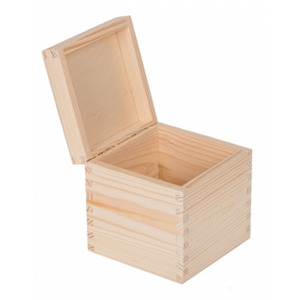 FK Dřevěná krabička - 13x13x13,5 cm, Přírodní