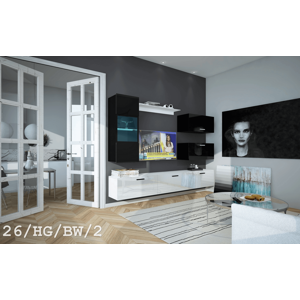 Ral Obývací stěna Mercury 4 - Černý lesk