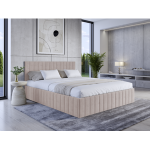 Eka Čalouněná postel LINDA 160x200 cm Barva látky Trinity: (2302) Krémová