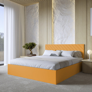 Eka Čalouněná postel ADEL 180x200 cm Barva látky Trinity: (2326) Hořčicová