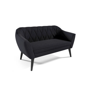 Eka Pohovka PRIME, 140 cm Látka Velutto: Velutto 20 - Černá, Výběr nohou: Černé