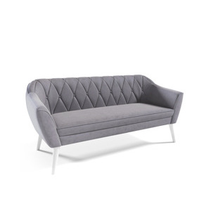 Eka Pohovka KARO, 180 cm Látka Velutto: Velutto 18 - Šedá, Výběr nohou: Bílé