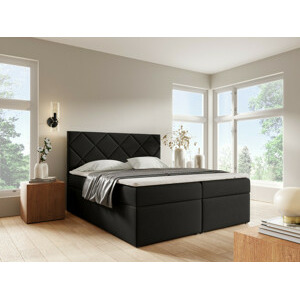 Eka Kontinentální čalouněná postel DIAMOND - Trinity (140x200 cm) Barva látky Trinity: (2316) Černá