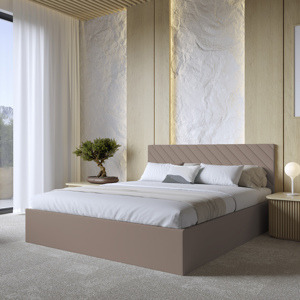 Eka Čalouněná postel ADEL 160x200 cm Barva látky Trinity: (2305) Tmavá béžová