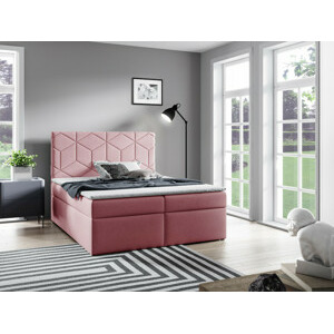 Eka Kontinentální čalouněná postel BOX - Trinity (200x200 cm) Barva látky Trinity: (2319) Světlá růžová