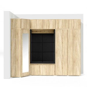 Eka Předsíňová stěna s čalouněnými panely Trinity 39 - Sonoma / Černá 2316