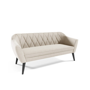 Eka Pohovka KARO, 180 cm Látka Velutto: Velutto 01 - Krémová, Výběr nohou: Černé