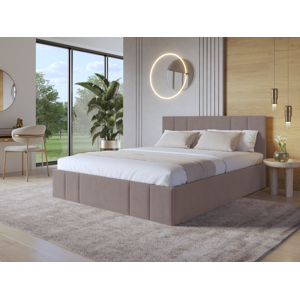 Eka Čalouněná postel SAMANTA 180x200 cm Barva látky Trinity: (2308) Tmavá hnědá