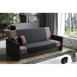 Eka Pohovka SIRI, 207 cm Barva látky: Šedá s růžovou (Fabo 11 + Fabo 91)