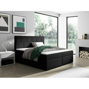 Eka Kontinentální čalouněná postel MEDOX - Trinity (200x200 cm) Barva látky Trinity: (2316) Černá