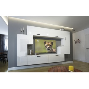 Ral Obývací stěna IRMA 4, 240 cm - Bílý lesk