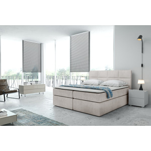 Eka Kontinentální čalouněná postel Smoth - Cassablanca (200x200 cm) Barva látky Trinity: (2301) Krémová bíla