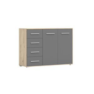 IDZ Komoda FRIDA 2D4S 01, 135 cm Grafit / Dub Artisan