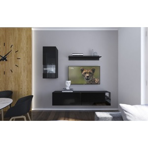 Ral Obývací stěna COLORADO 6, 193 cm - Černý lesk