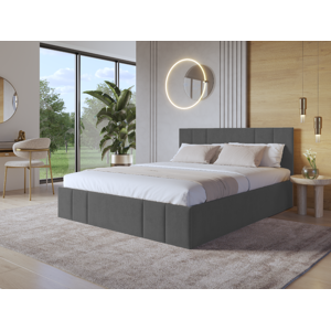 Eka Čalouněná postel SAMANTA 160x200 cm Barva látky Trinity: (2315) Tmavá šedá