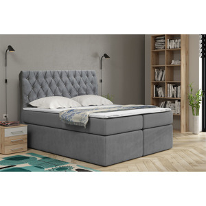 Eka Kontinentální čalouněná postel Luxurious - Cassablanca (200x200 cm) Barva látky Trinity: (2314) Šedá