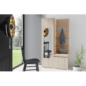 Eka Předsíňová stěna s čalouněnými panely Trinity 13 - Sonoma / Béžová 2304