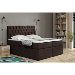 Eka Kontinentální čalouněná postel Luxurious - Cassablanca (140x200 cm) Barva látky Trinity: (2308) Tmavá hnědá