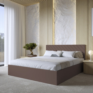 Eka Čalouněná postel ADEL 160x200 cm Barva látky Trinity: (2308) Tmavá hnědá