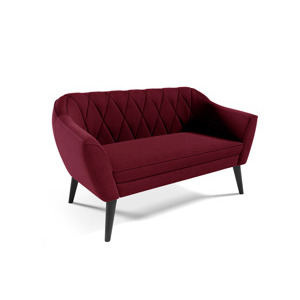 Eka Pohovka PRIME, 140 cm Látka Velutto: Velutto 32 - Vínová, Výběr nohou: Černé