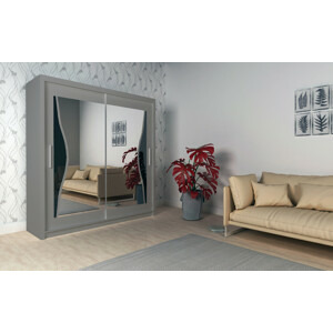 ARK Šatní skříň BENIN, Šedá 200 cm